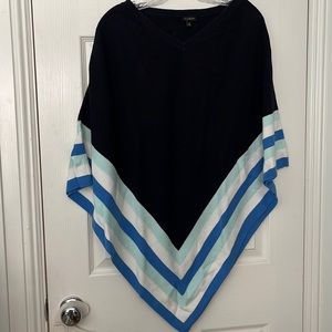 Talbots Striped Knit Poncho